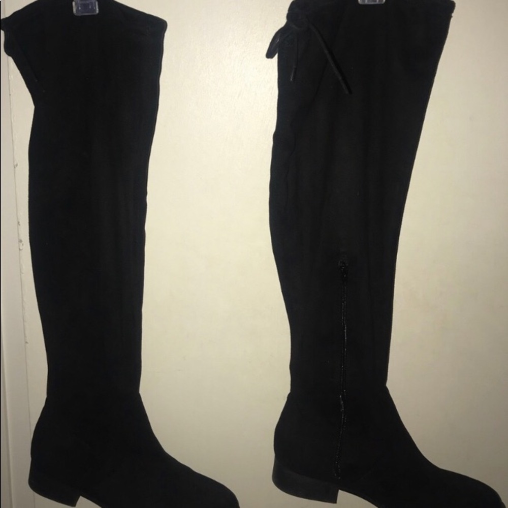 Over the knee wide calf boots